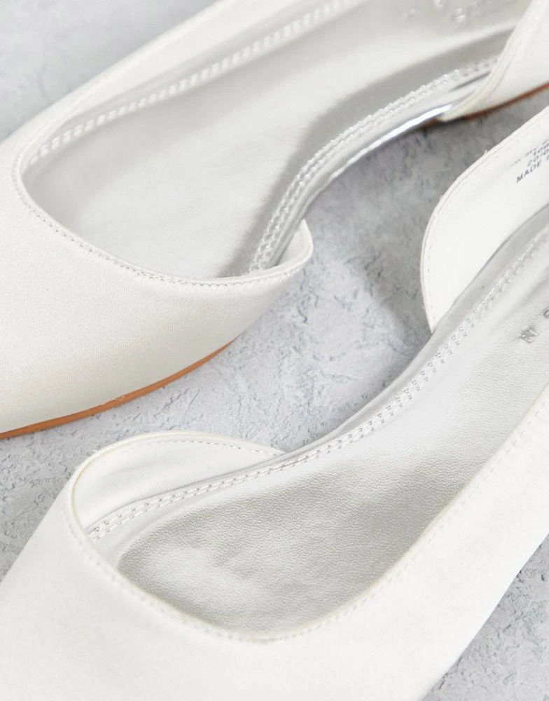 商品ASOS|ASOS DESIGN Wide Fit Virtue d'orsay pointed ballet flats in ivory satin,价格¥76,第3张图片详细描述