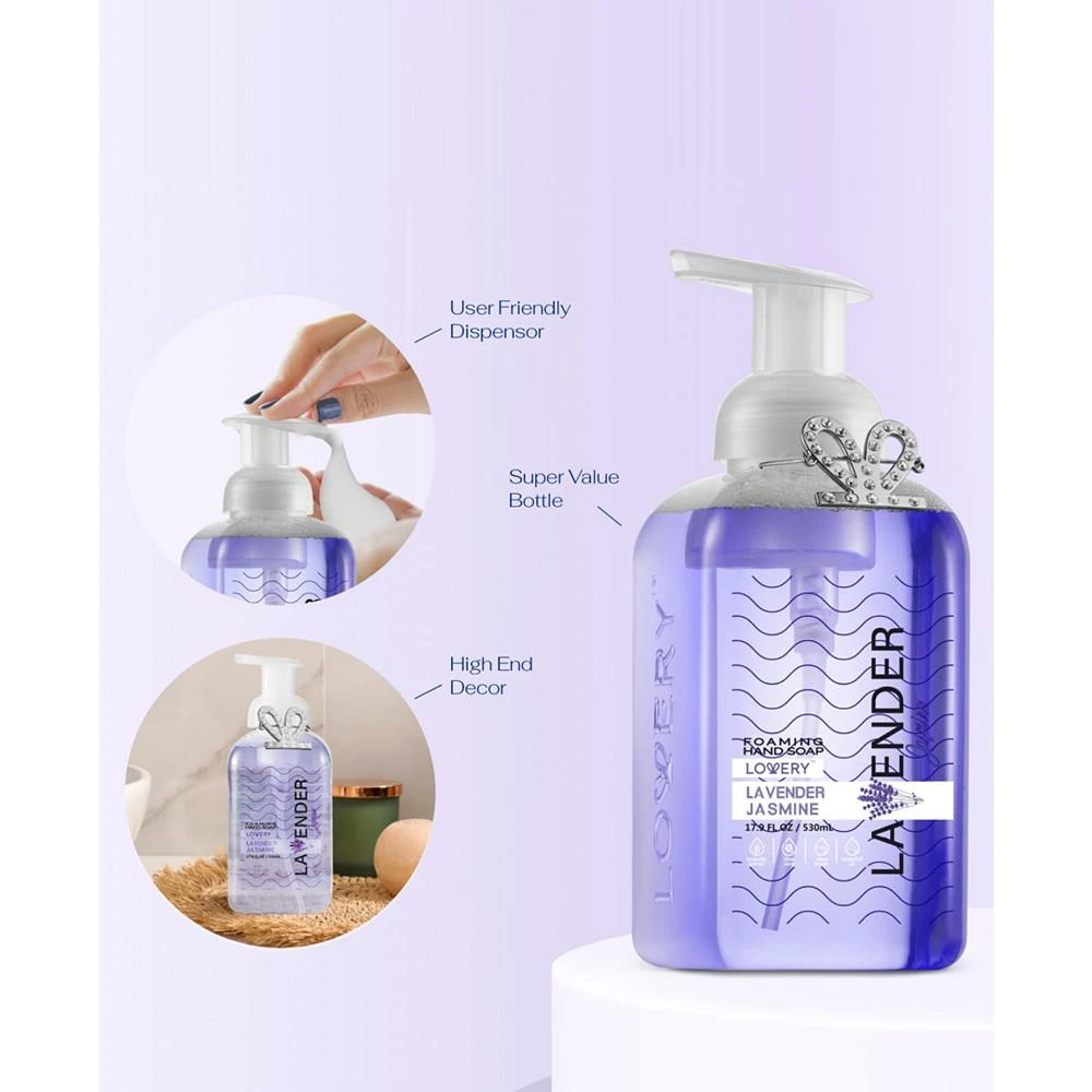 商品Lovery|Hand Foaming Soap in Lavender Jasmin, Moisturizing Hand Soap with Flawless Crystal Heart Bracelet - Hand Wash Set, 2 Piece,价格¥150,第2张图片详细描述