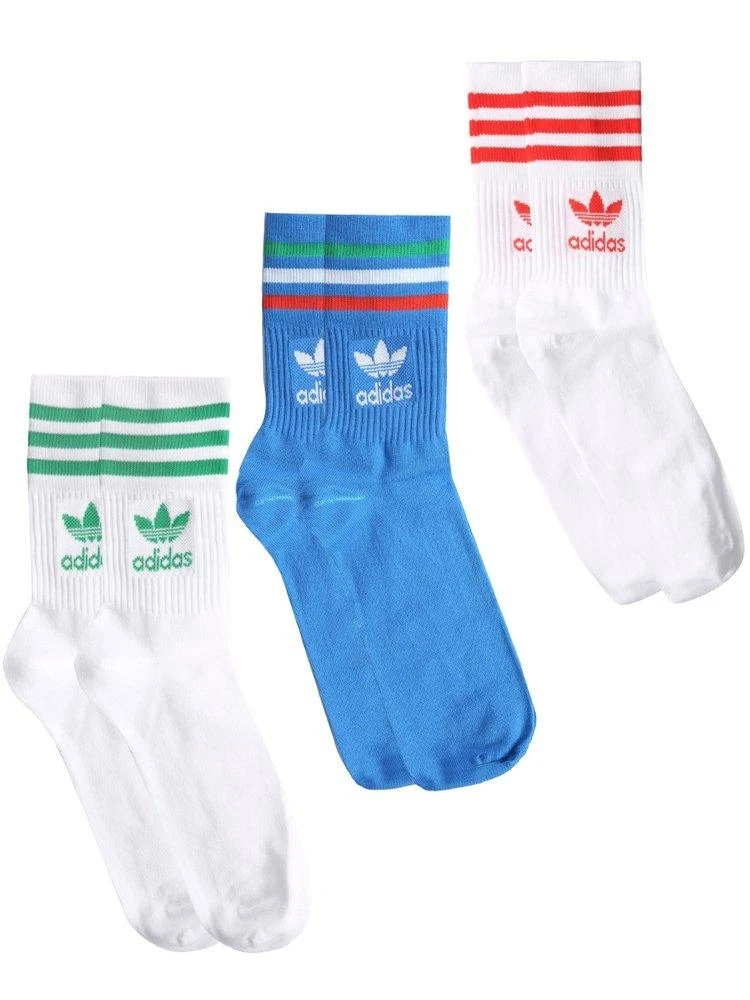 商品Adidas|Adidas Originals Logo Intarsia Three-Pack Socks,价格¥43,第1张图片