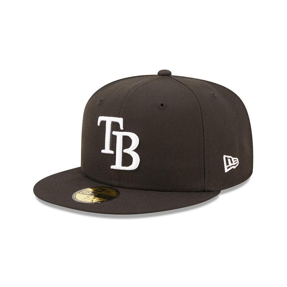 商品New Era|Men's Black Tampa Bay Rays Team Logo 59FIFTY Fitted Hat,价格¥231,第1张图片