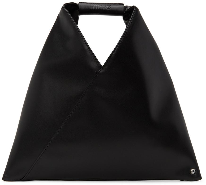 SSENSE Exclusive Black Nano Faux-Leather Triangle Tote商品第1张图片规格展示