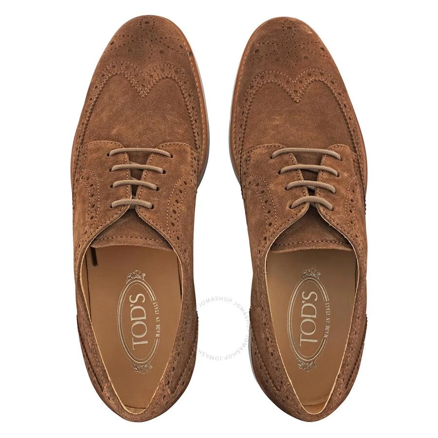 商品Tod's|Men's Walnut Light Wingtip Perforated Lace-Ups Derby,价格¥1482,第3张图片详细描述