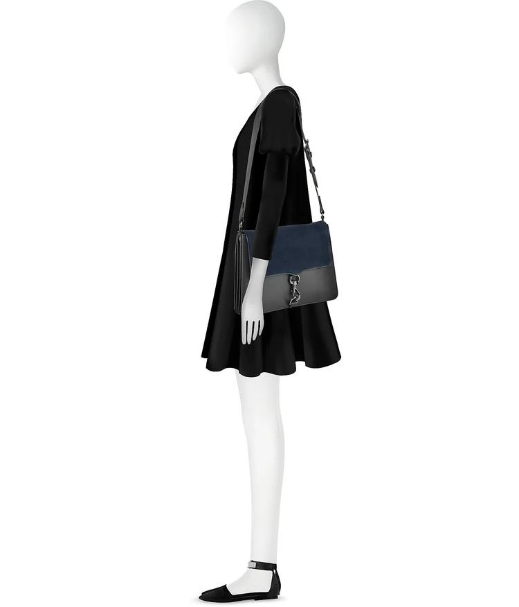 商品Rebecca Minkoff|Rebecca Minkoff M.A.B. Moon 皮革和麂皮大号单肩包,价格¥1695,第3张图片详细描述