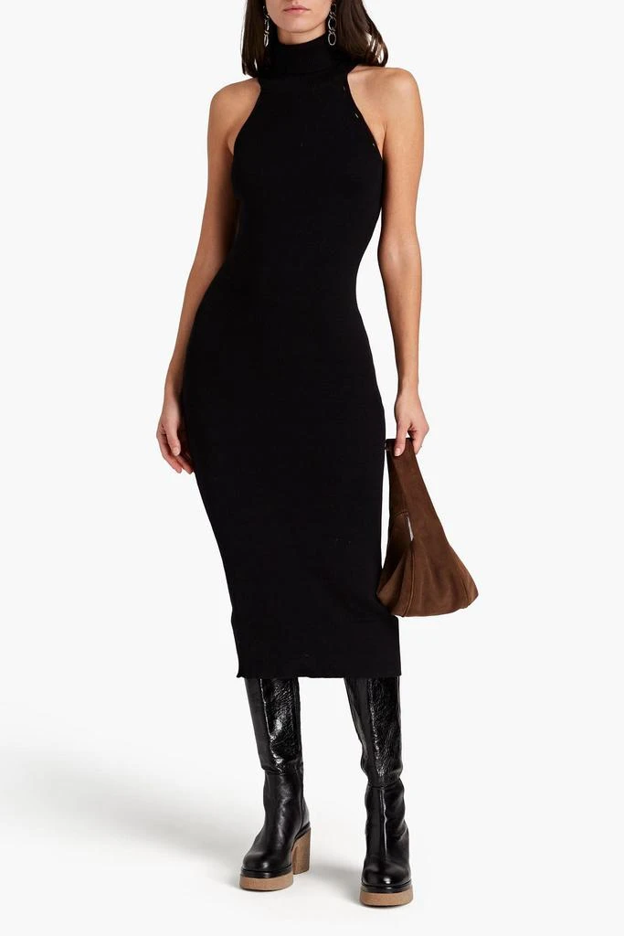 商品Envelope1976|Berg cutout ribbed cashmere and wool-blend midi dress,价格¥763,第5张图片详细描述