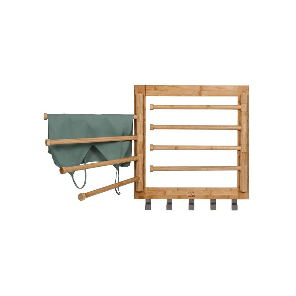 Wall-Mounted Bamboo Swivel-Arm Clothes Drying Rack 商品