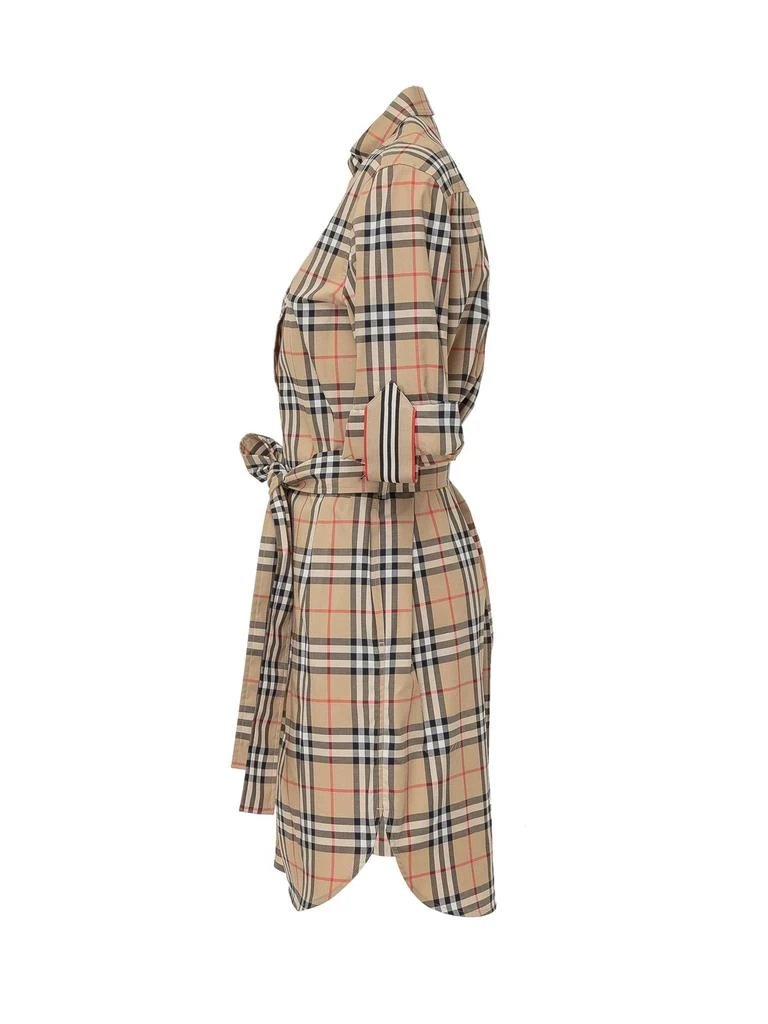 商品Burberry|Burberry Checked Tie-Waist Shirt Dress,价格¥3985,第3张图片详细描述