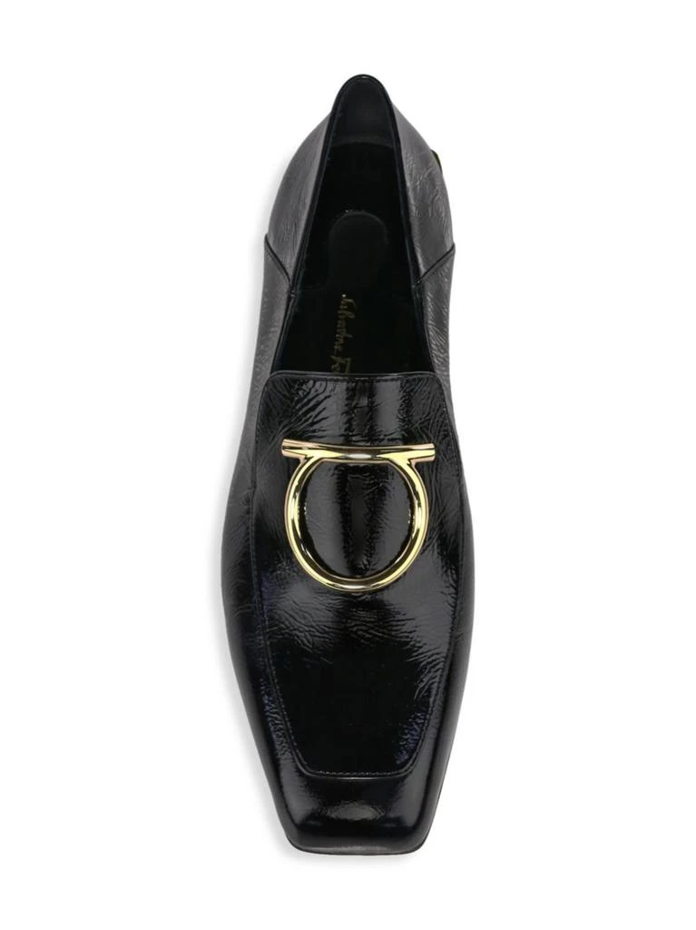 商品Salvatore Ferragamo|Lana Square-Toe Leather Loafers,价格¥2832,第4张图片详细描述