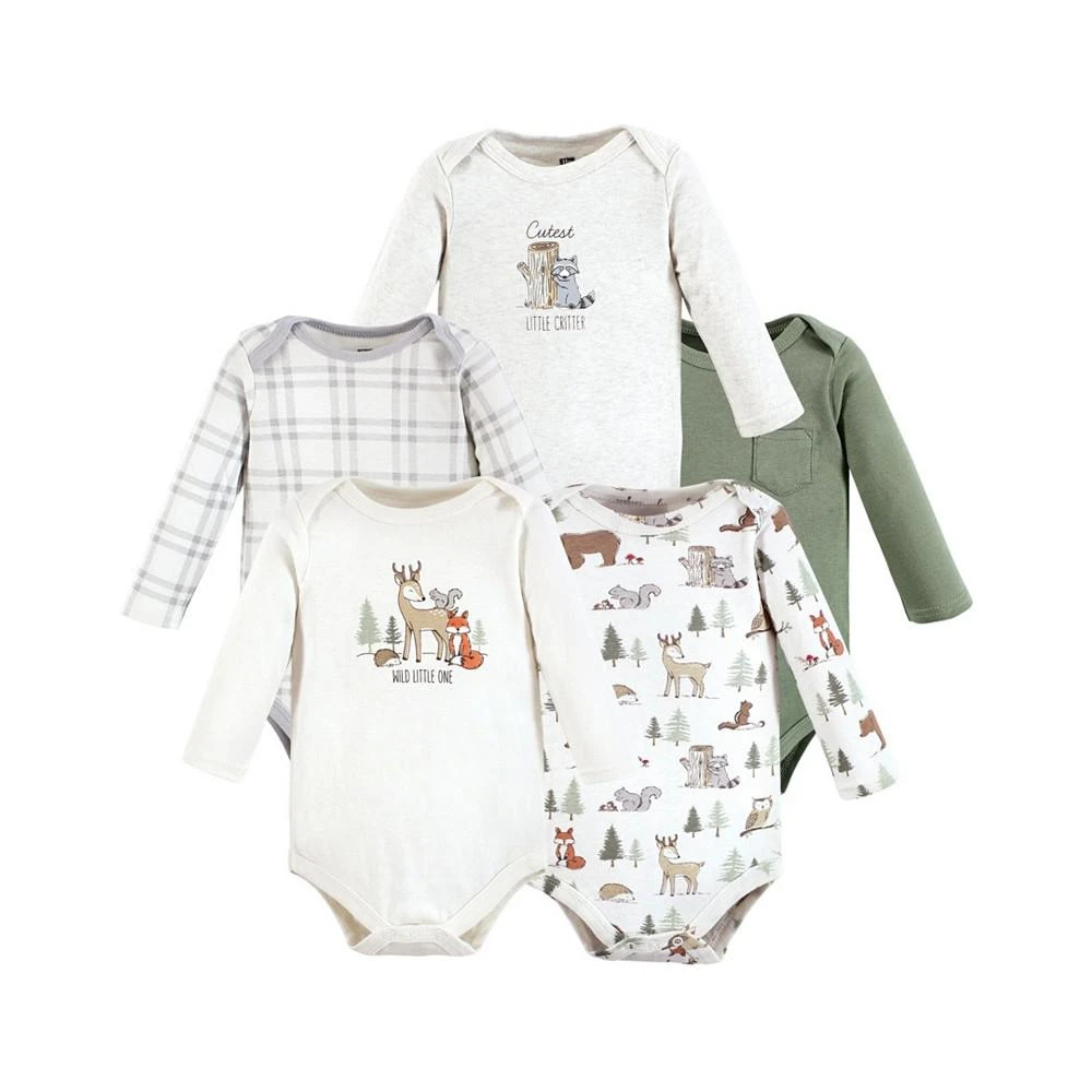 商品Hudson|Baby Boys Long-Sleeve Bodysuits, Packs of 5,价格¥173,第1张图片