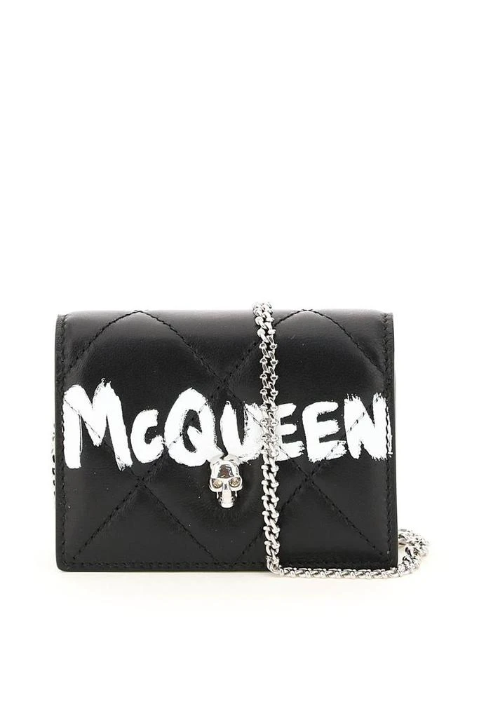 商品Alexander McQueen|Alexander mcqueen 'mcqueen graffiti' cardholder with chain,价格¥2751,第1张图片