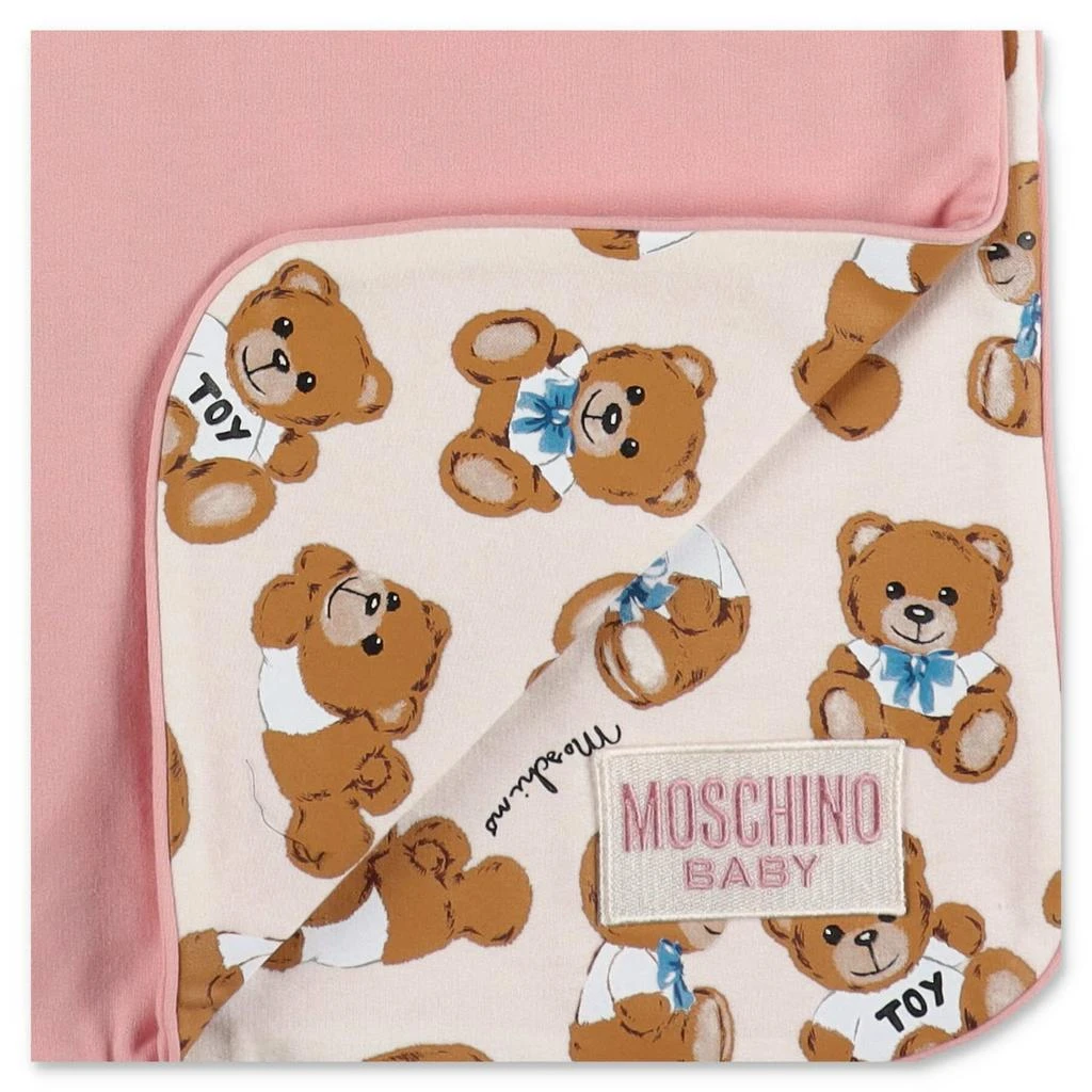 商品Moschino|Moschino Coperta Teddy Bear Rosa In Cotone,价格¥1313,第3张图片详细描述