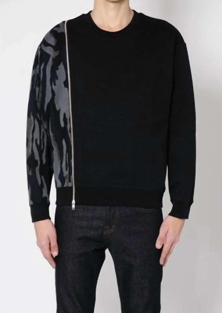 商品Alexander McQueen|Mcq Mens Oversized Zip Sweat In Black Camo,价格¥1712,第1张图片