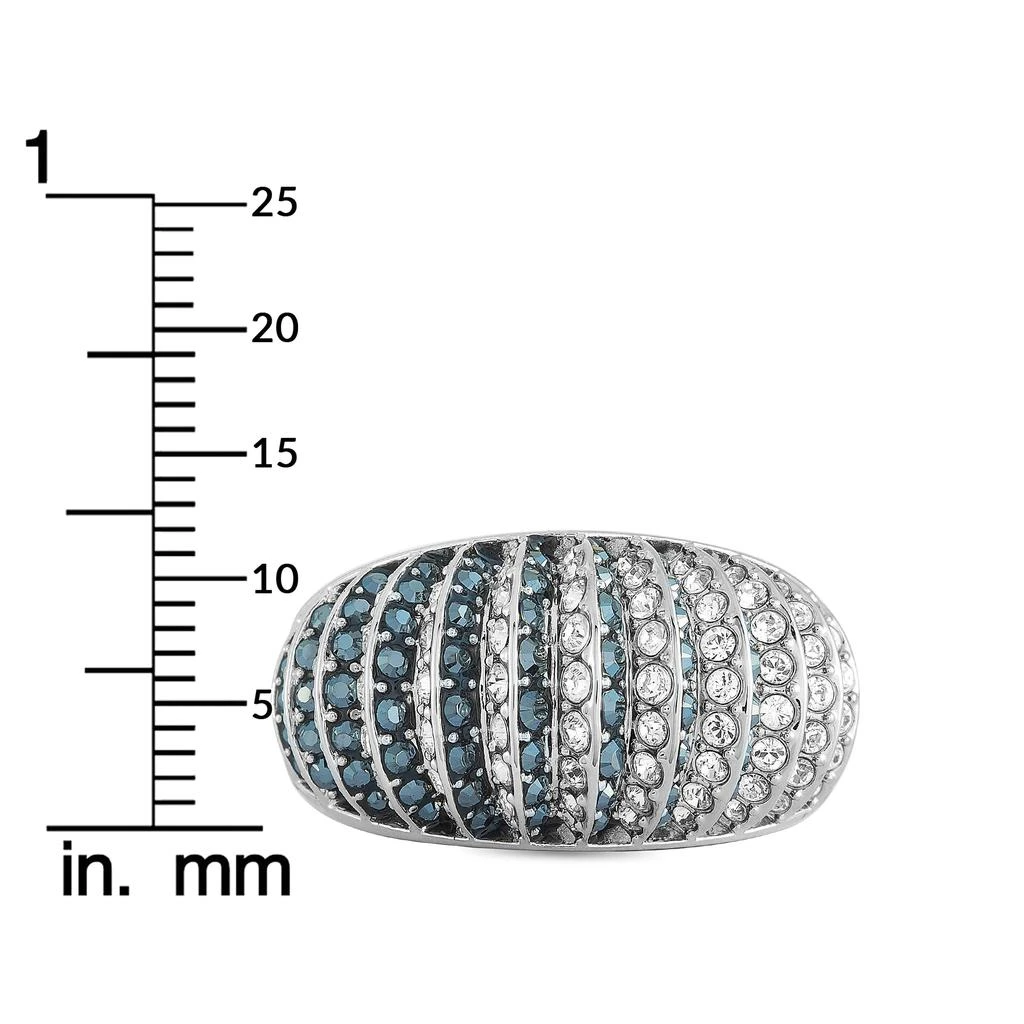 Luxury Rhodium-Plated Stainless Steel Black and Clear  Crystals Ring 商品