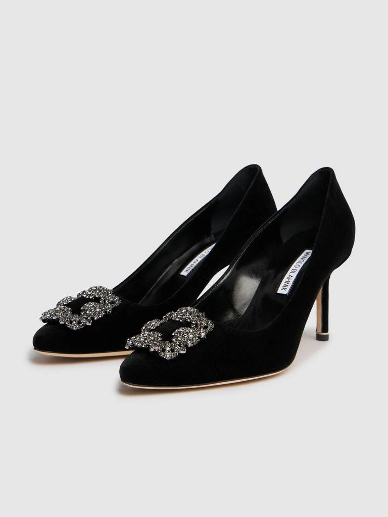 商品Manolo Blahnik|70mm Hangisi Velvet Pumps,价格¥10060,第2张图片详细描述