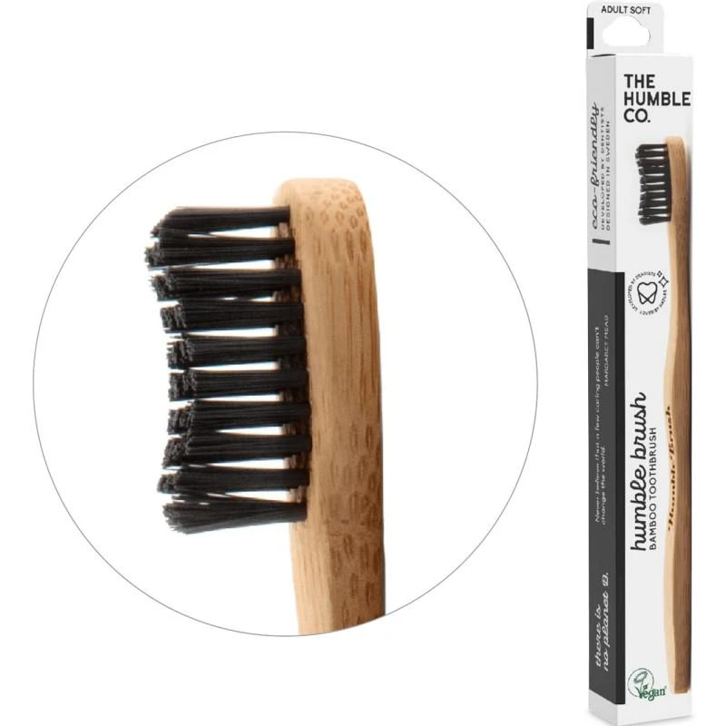 商品The Humble Co|Pack of 2 soft bamboo toothbrush in black and green,价格¥122,第2张图片详细描述