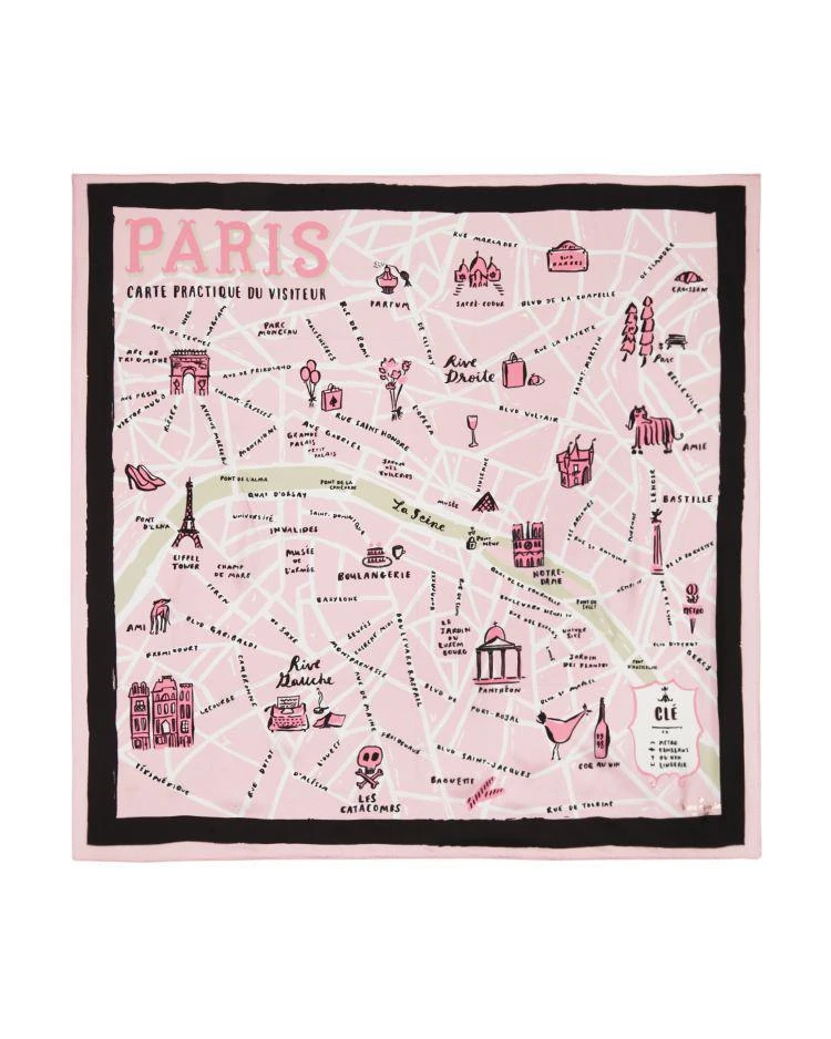 商品Kate Spade|Paris Map Silk Square Scarf,价格¥438,第2张图片详细描述