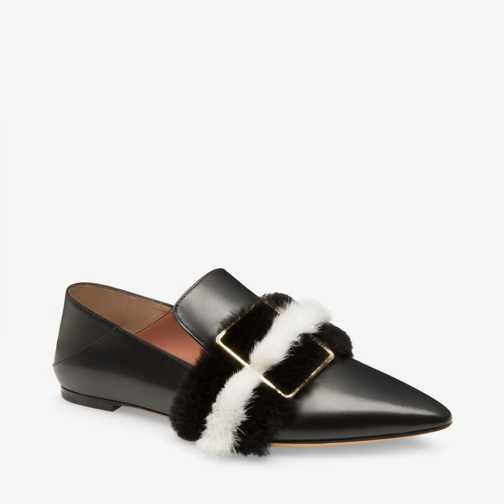 商品Bally|NEW Bally Hamelia Ladies Black Leather Flat Pumps,价格¥2525,第2张图片详细描述