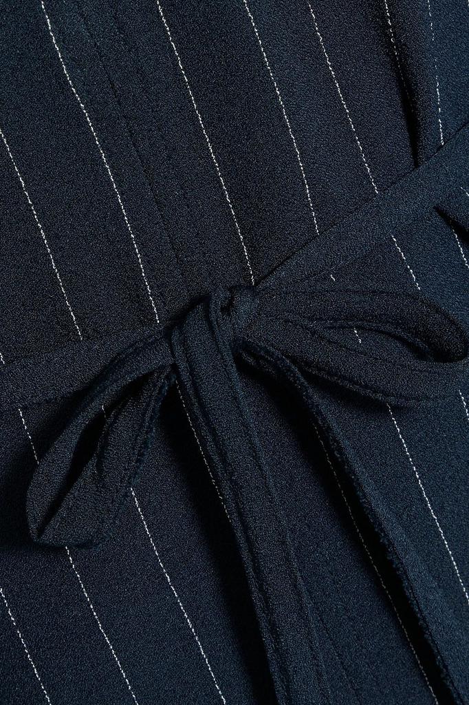 Tie-front striped crepe blouse商品第2张图片规格展示
