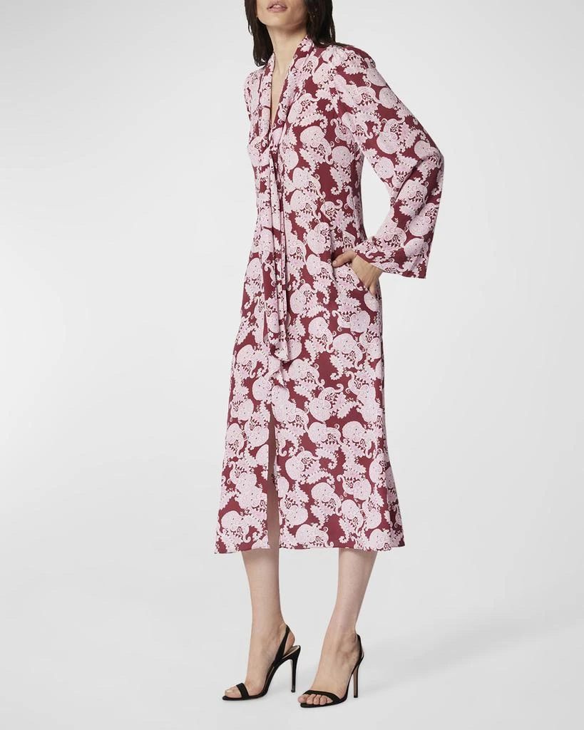 商品Equipment|Julianne Paisley-Print Satin Midi Dress,价格¥3201,第5张图片详细描述