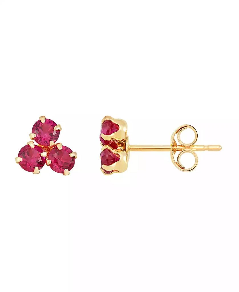 商品Macy's|Ruby (3/4 ct. t.w.) Button Stud in 10k Yellow Gold,价格¥421,第2张图片详细描述