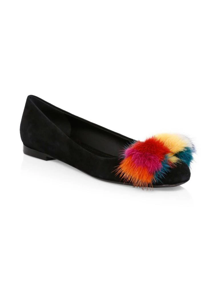 商品Salvatore Ferragamo|Vara Rainbow Mink Flats,价格¥4430,第2张图片详细描述
