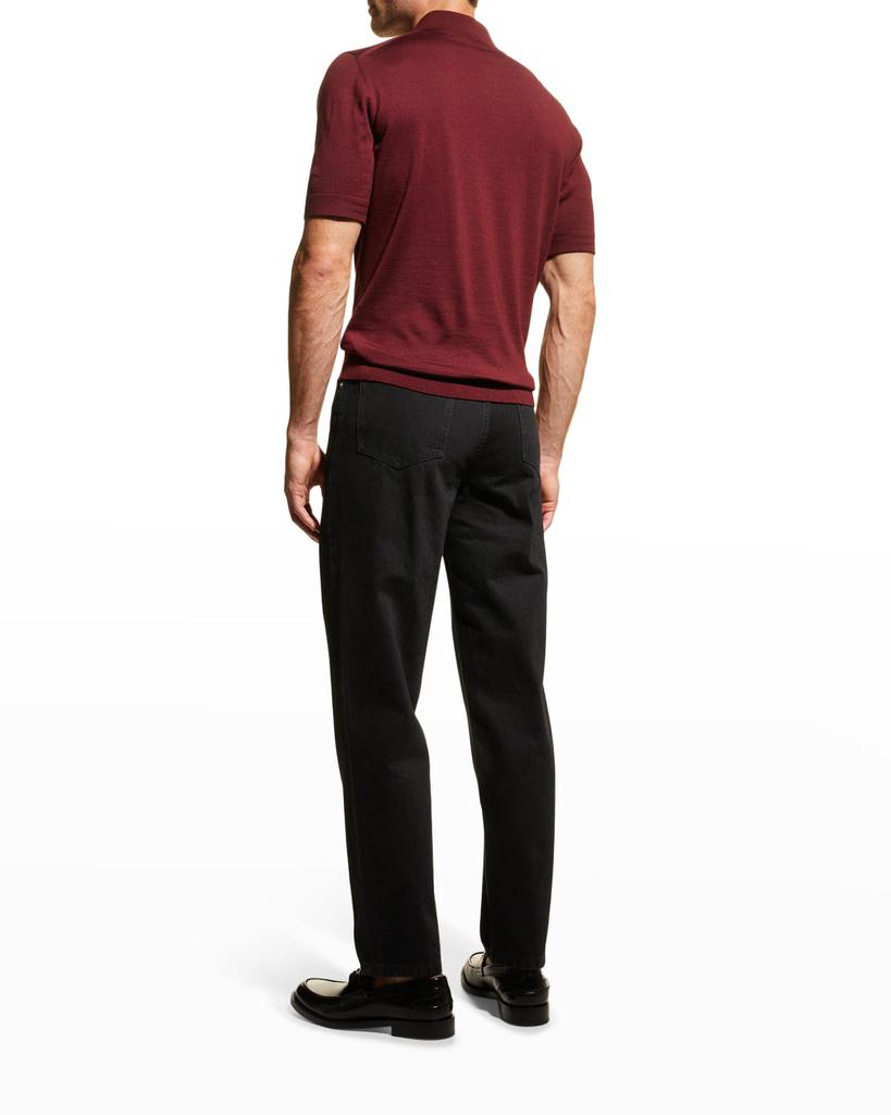 Men's Kenny Wool-Silk Knit Polo Shirt商品第3张图片规格展示