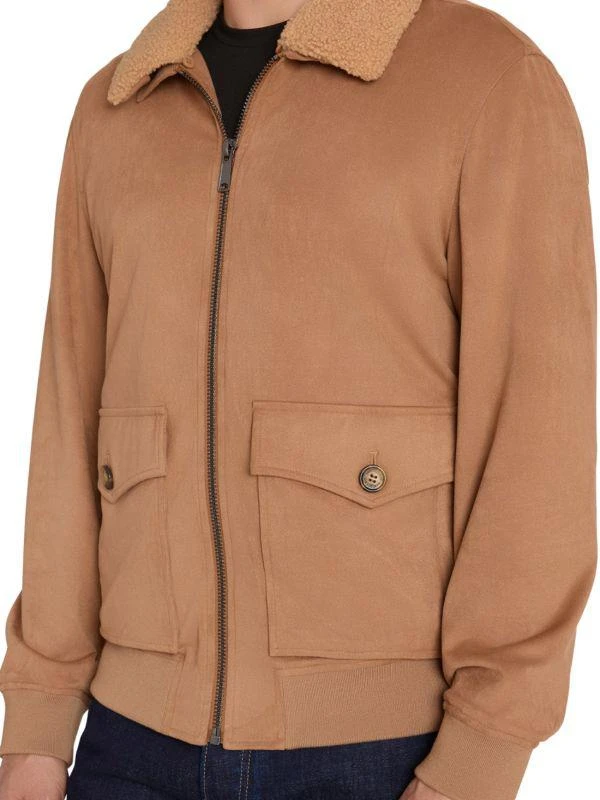商品Sam Edelman|Faux Shearling Trim Goat Suede Bomber Jacket,价格¥709,第3张图片详细描述