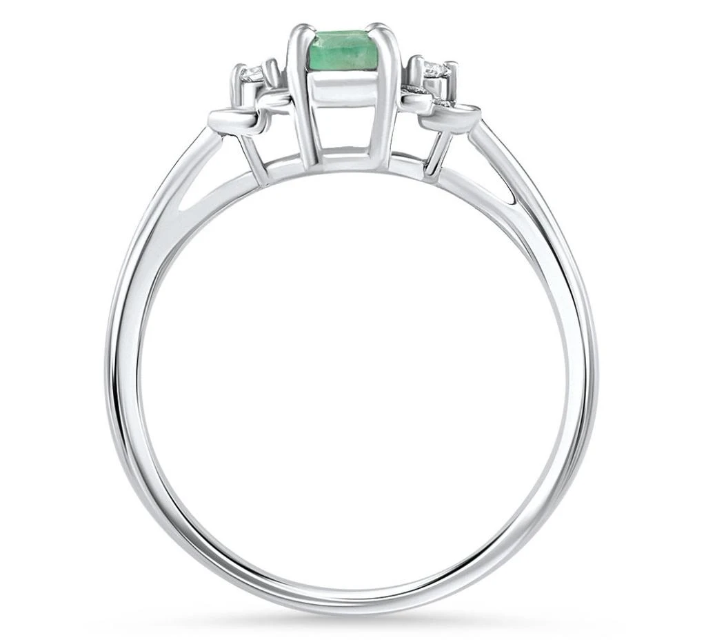 商品Pompeii3|1/2Ct Oval Emerald & Lab Grown Diamond Ring 10k White Gold,价格¥3178,第3张图片详细描述