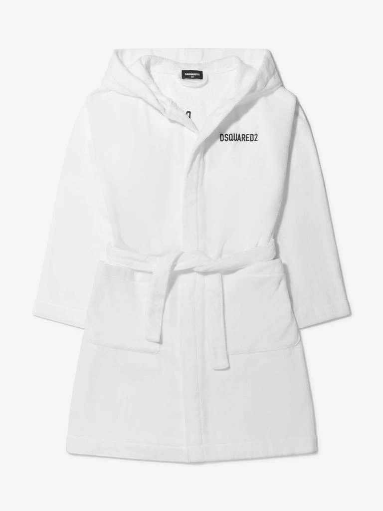 商品DSQUARED2|Dsquared2 White Unisex Cotton Icon Logo Bathrobe,价格¥1433,第1张图片