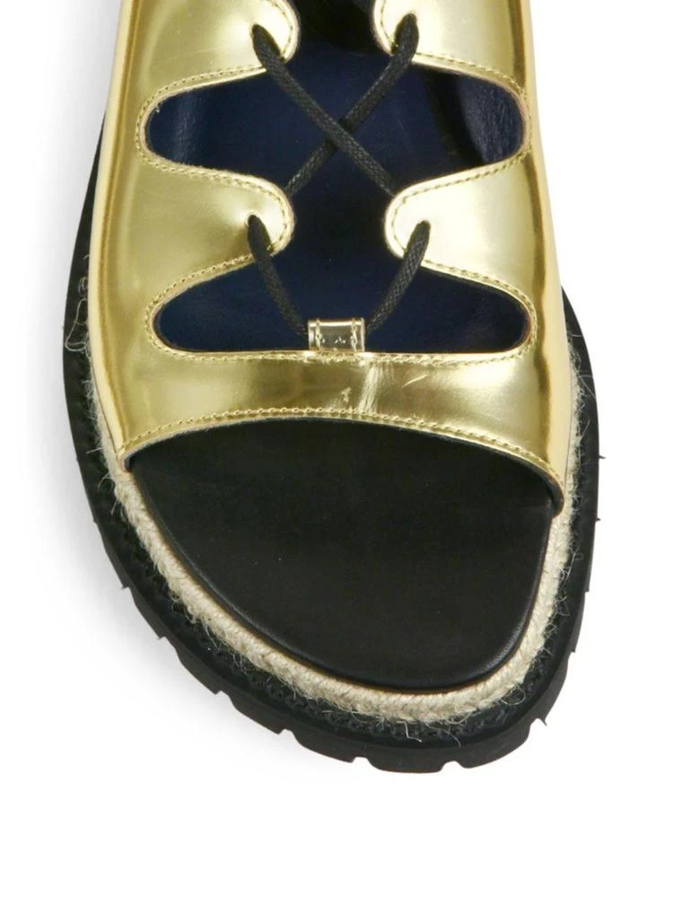 商品Sacai|Metallic Leather Espadrille Sandals,价格¥2070,第3张图片详细描述