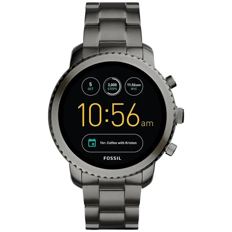 商品Fossil|Q Men's Explorist Gen 3 Black Stainless Steel Bracelet Touchscreen Smart Watch 46mm,价格¥1495,第1张图片