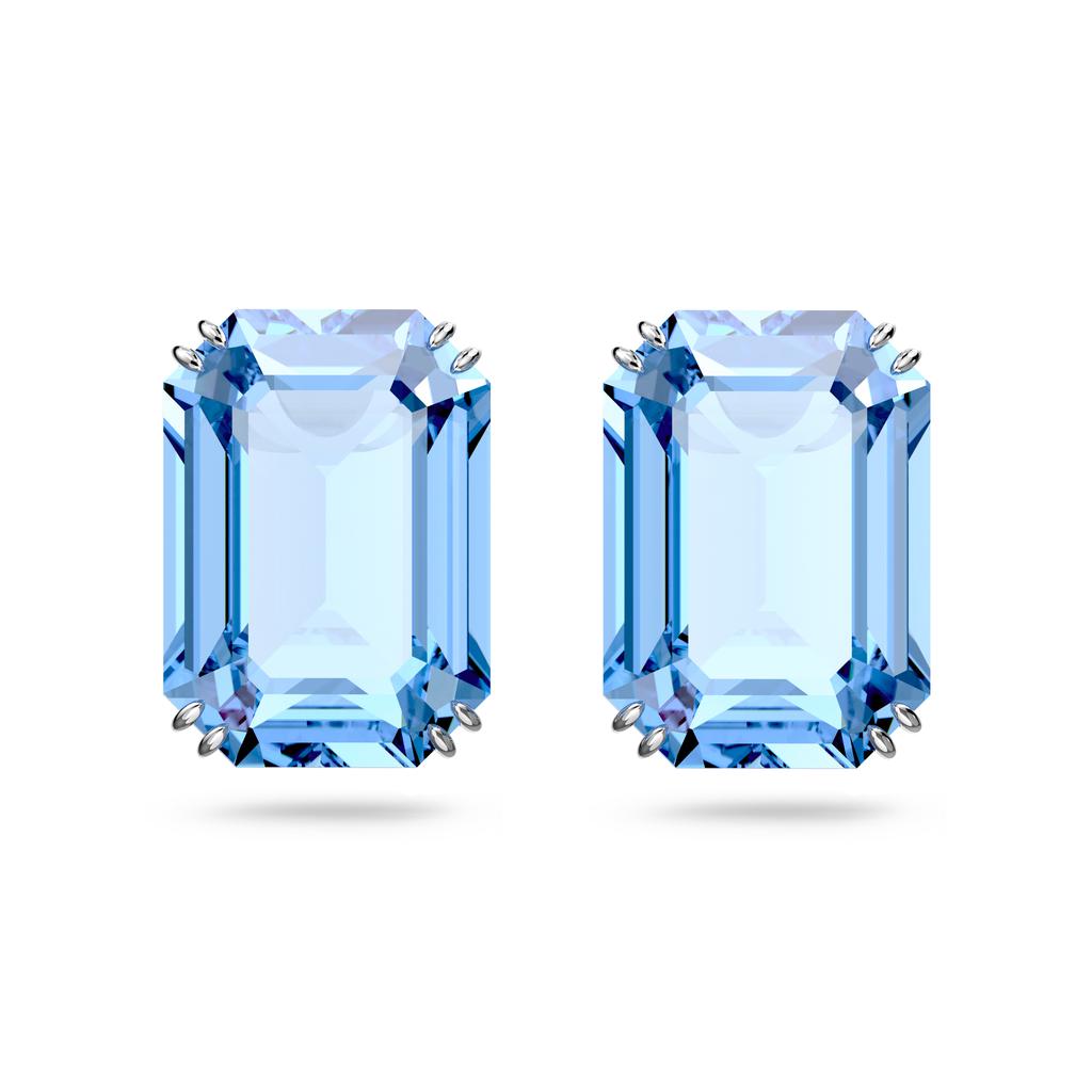 Millenia drop earrings octagon cut blue rhodium plated商品第1张图片规格展示