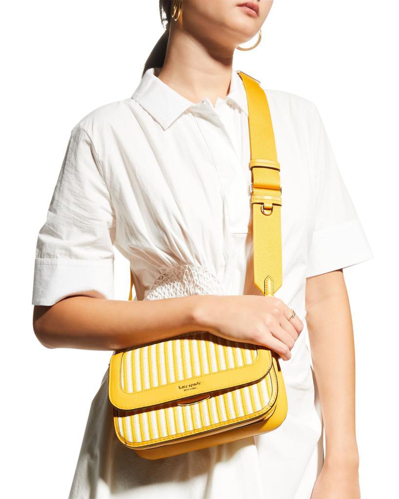 商品Kate Spade|buddie medium striped straw shoulder bag,价格¥2437,第4张图片详细描述