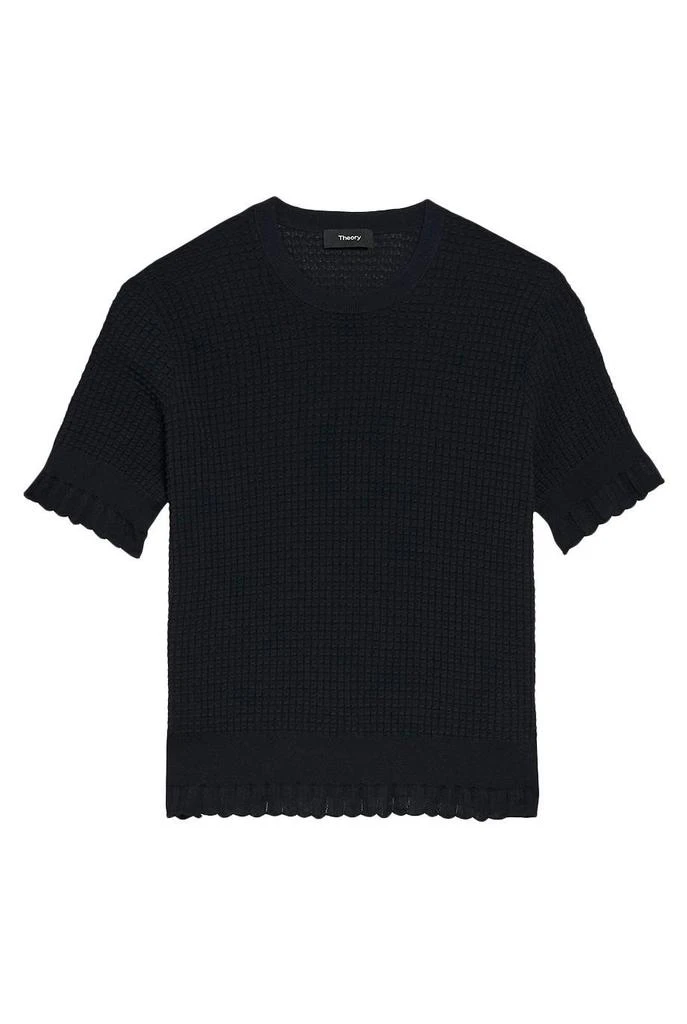 商品Theory|Short-sleeve sweater in cotton blend,价格¥2878,第1张图片