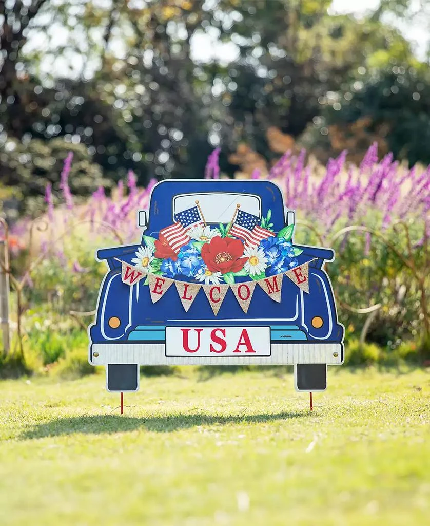 26" H Patriotic, Americana Metal Truck Yard Stake or Wall Decor or Standing Decor 商品