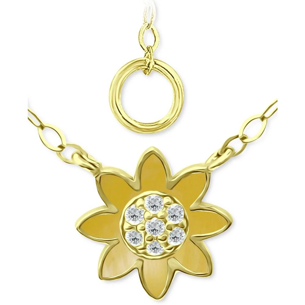 商品Giani Bernini|Cubic Zirconia Sunflower Pendant Necklace in 18k Gold-Plated Sterling Silver, 16" + 2" extender, Created for Macy's,价格¥194,第1张图片