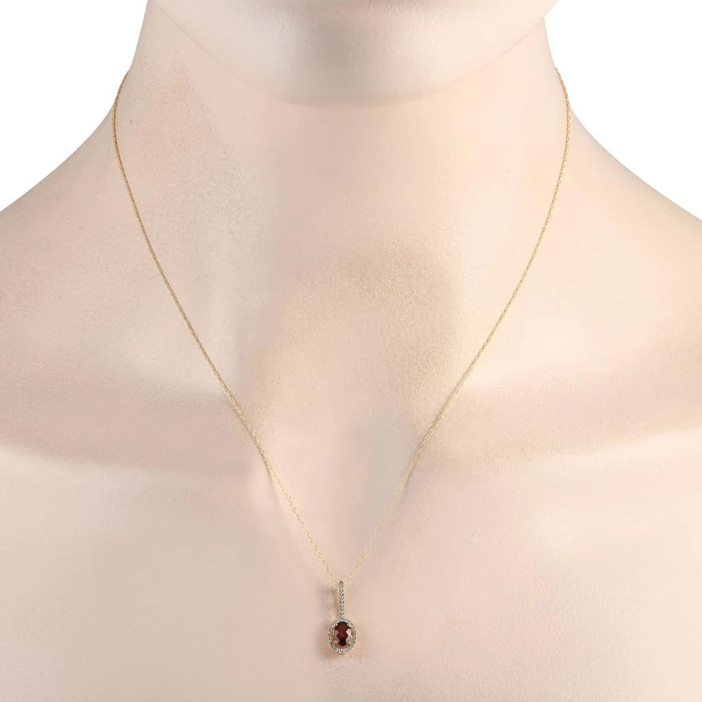 商品LB Exclusive|14K Yellow Gold 0.09ct Diamond and Garnet Pendant Necklace PD4-16077YGA,价格¥2206,第2张图片详细描述