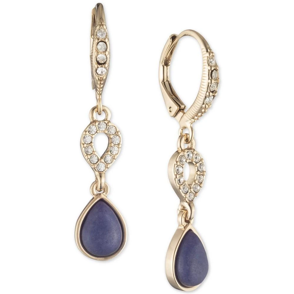 商品Givenchy|Gold-Tone Pavé Crystal Deep Purple Double Drop Earrings,价格¥158,第1张图片