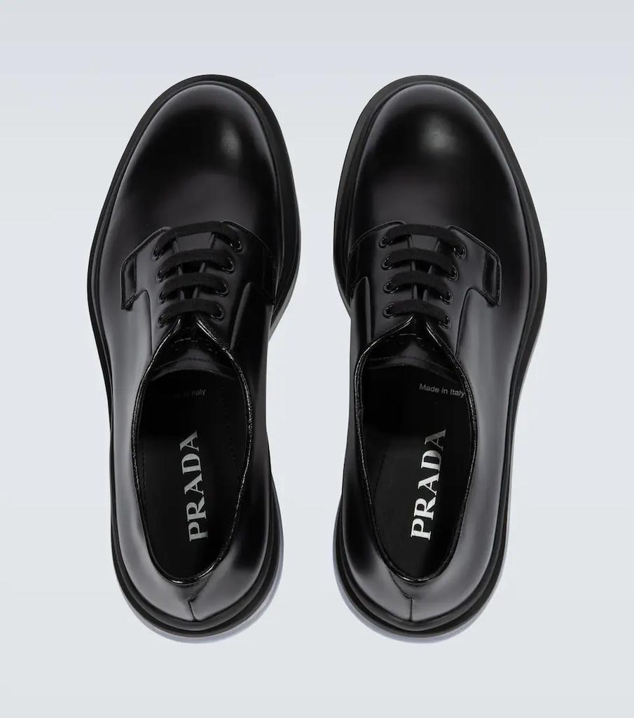 商品Prada|Brushed leather Derby shoes,价格¥5915,第6张图片详细描述