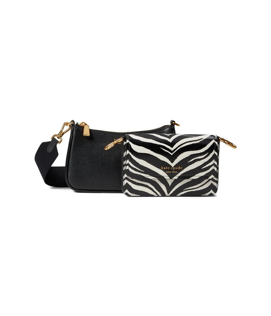 商品Kate Spade|Morgan Zebra Print Double Up Crossbody,价格¥1716,第1张图片