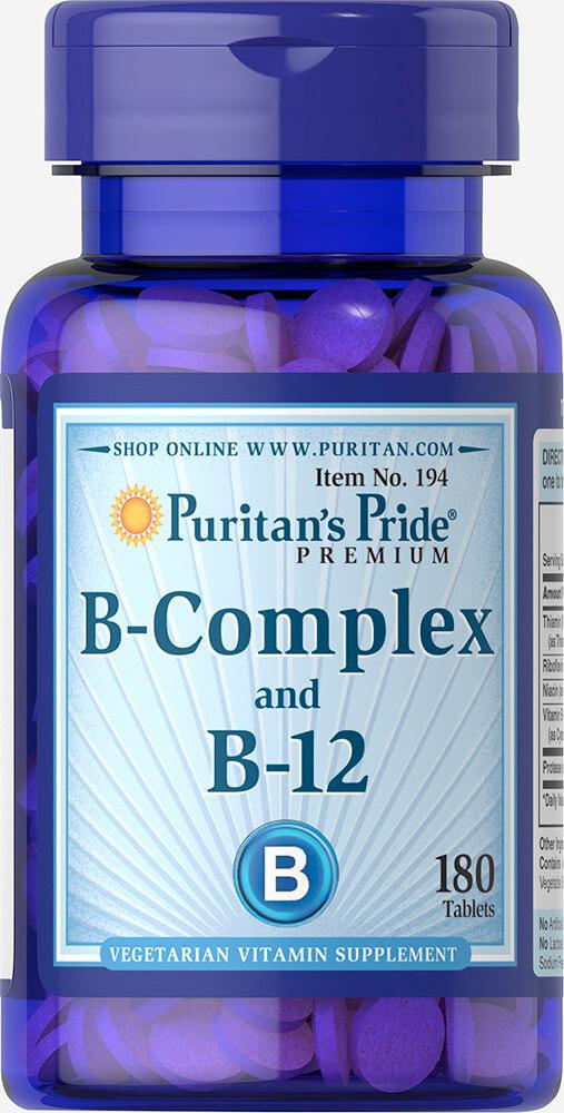商品Puritan's Pride|复合维生素B族 营养素 维生素b12 复合片180片,价格¥205-¥410,第1张图片