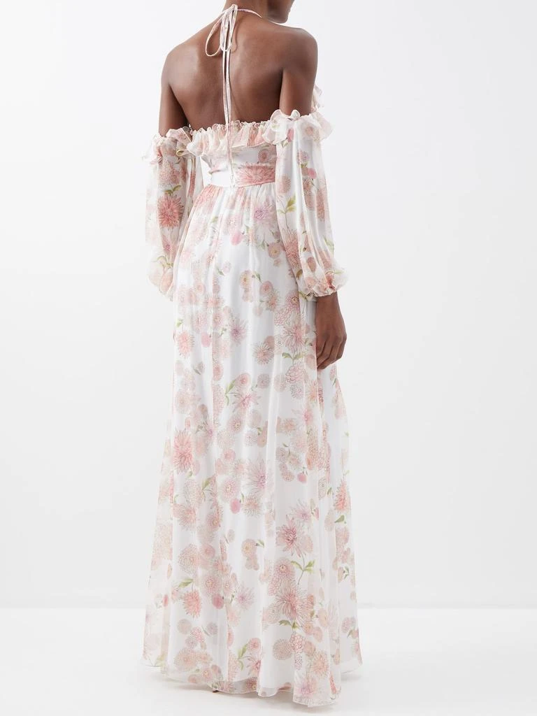 商品Giambattista Valli|Dahlia-print off-the-shoulder silk-georgette gown,价格¥8384,第2张图片详细描述