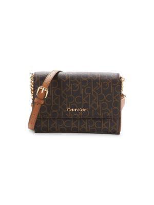 Monogram Print Leather Crossbody Bag商品第1张图片规格展示