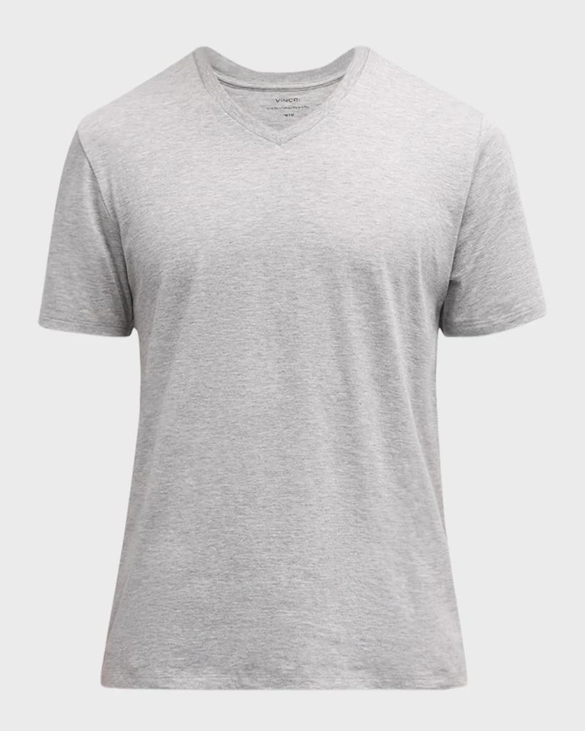 商品Vince|Short-Sleeve V-Neck Jersey T-Shirt, Gray,价格¥516,第1张图片