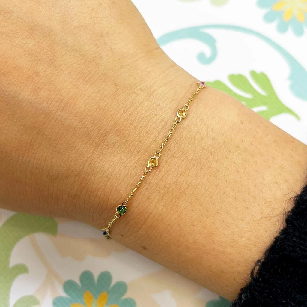 商品The Lovery|Rainbow Gemstone Station Bracelet,价格¥3442,第2张图片详细描述