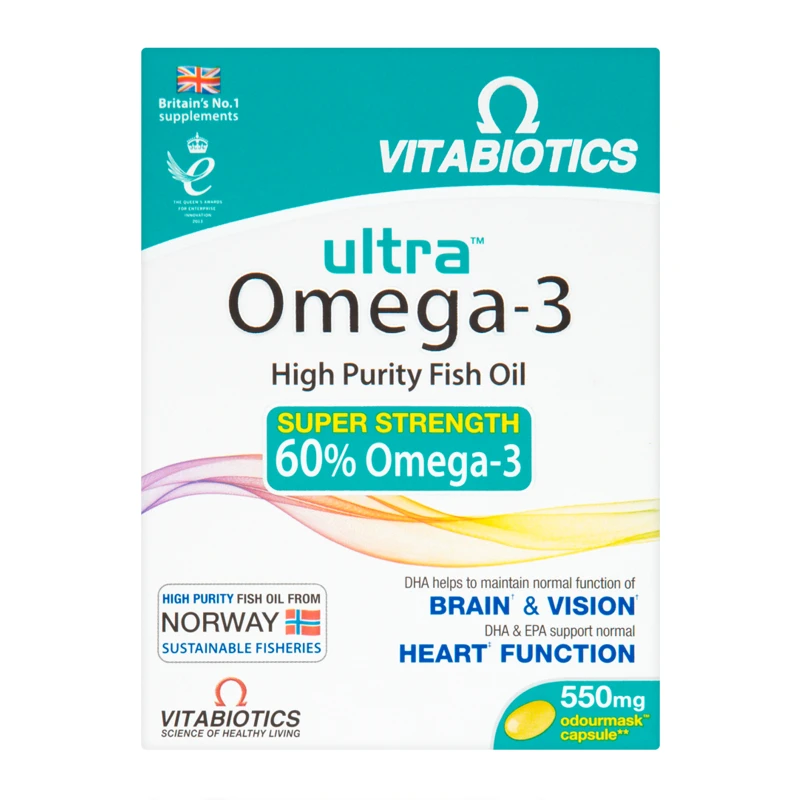 商品Vitabiotics|Vitabiotics 维百莱 Omega3鱼肝油胶囊 60粒,价格¥106,第1张图片