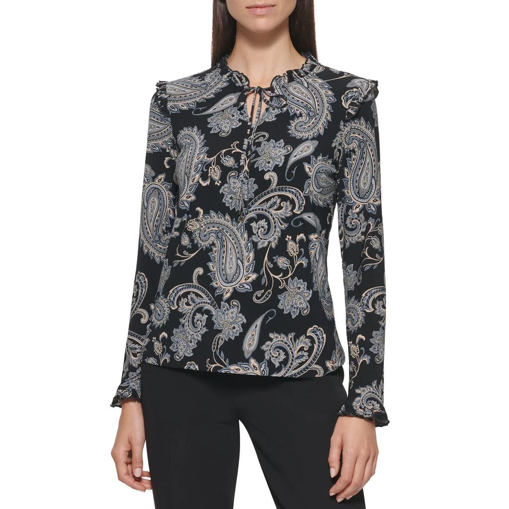 商品Tommy Hilfiger|Long Sleeve Paisley Knit Tie Neck Blouse,价格¥356,第1张图片