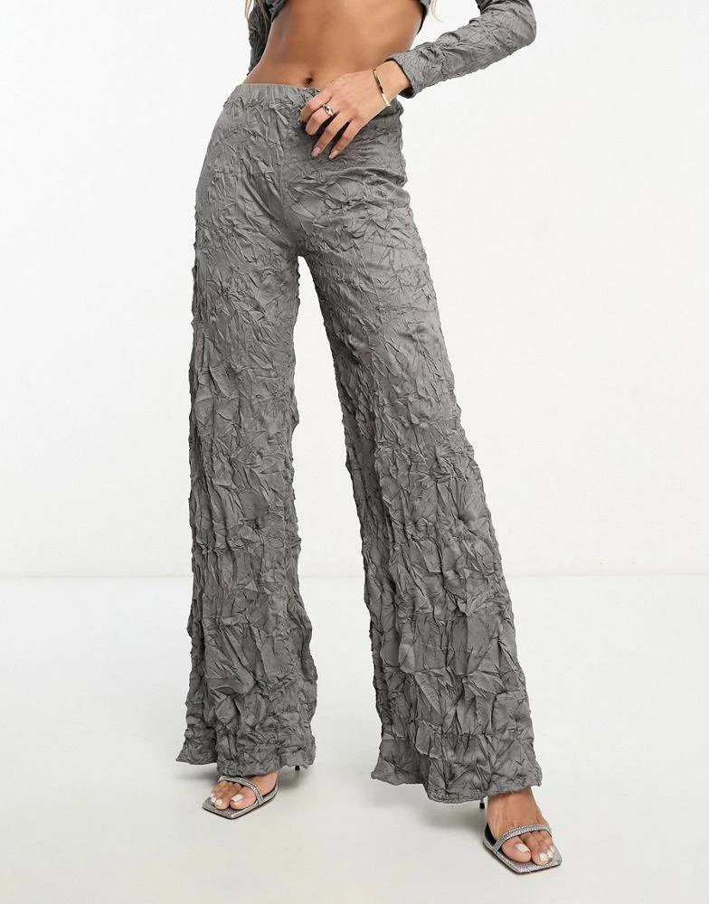 商品AsYou|AsYou crinkle wide leg trouser in charcoal,价格¥115,第2张图片详细描述