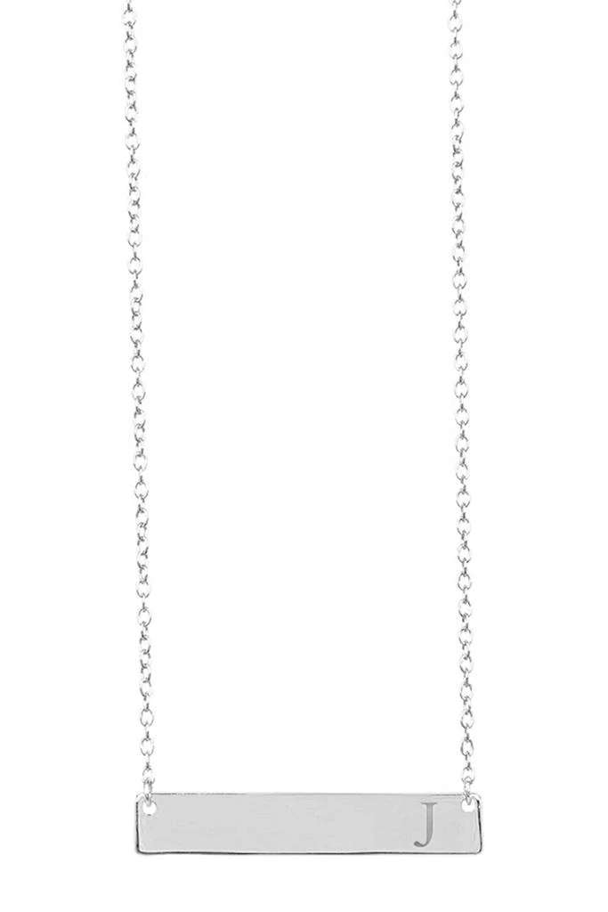 商品Sterling Forever|14K White Gold Vermeil Initial Bar Necklace,价格¥190,第5张图片详细描述