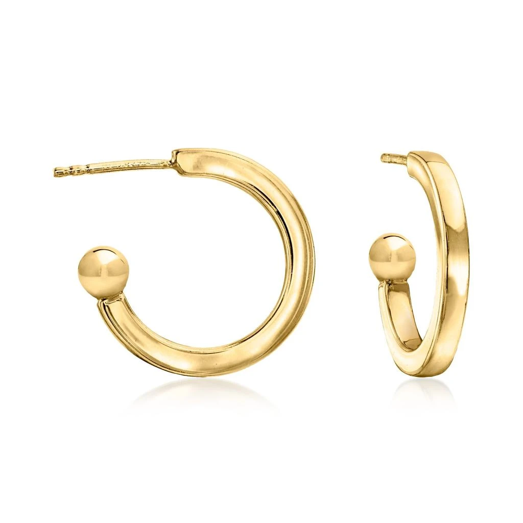 商品Ross-Simons|Ross-Simons 18kt Gold Over Sterling Hoop Earrings With Removable Onyx Skull Drops,价格¥1343,第4张图片详细描述