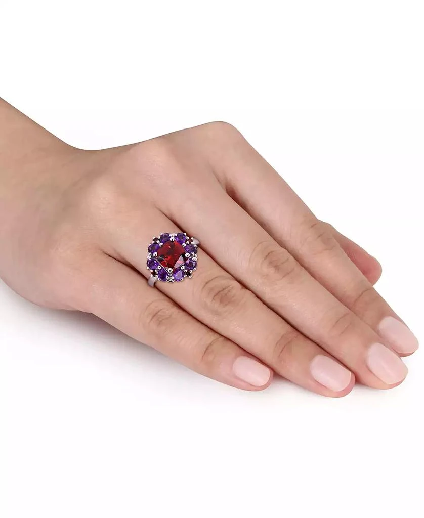 商品Macy's|Rhodolite Garnet (3-1/4 ct. t.w.) & Amethyst (1-1/8 ct. t.w.) Cluster Statement Ring in Sterling Silver,价格¥1178,第2张图片详细描述